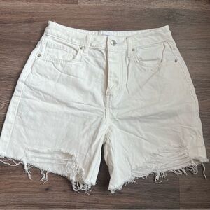 Forever 21 Premium White Distressed Denim Shorts